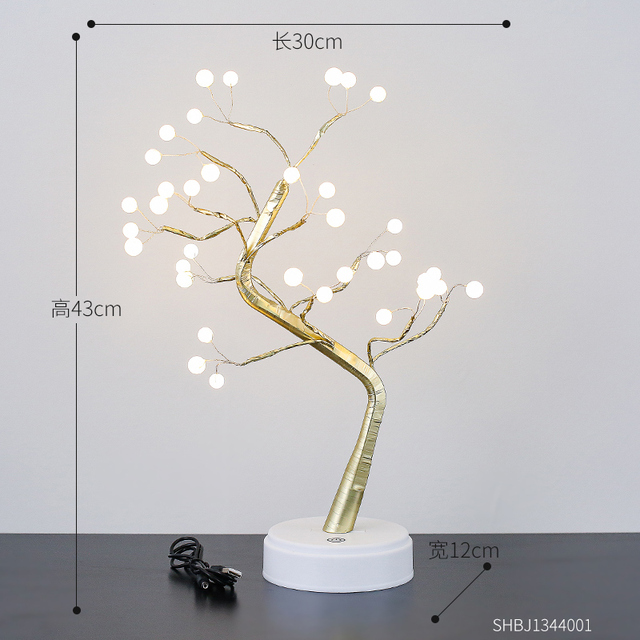 Mini Artificial Christmas Tree Led Fairy Night Light Table Lamp Copper Wire Garland Lamp Home Decor Christmas Holiday Light Gift