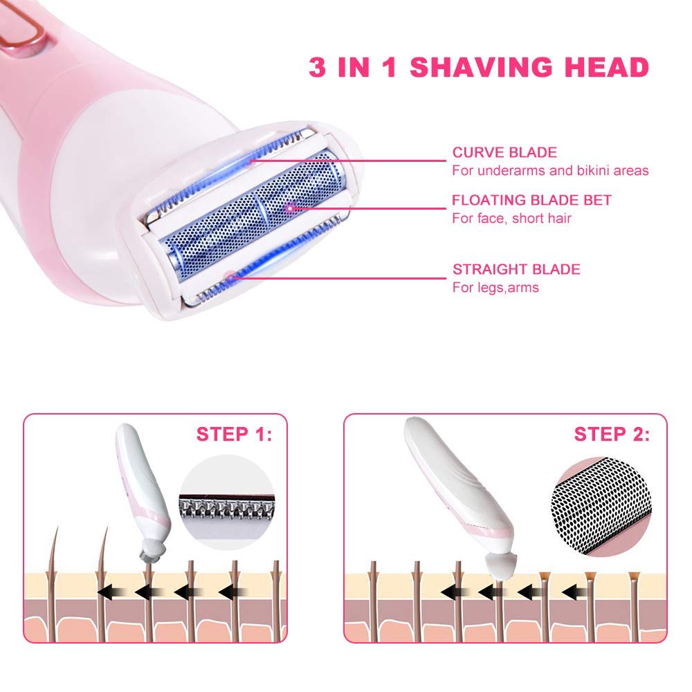 Shaver and Bikini Trimmer Rechargeable 3-in-1 Electric Shaver Hair Trimmer
