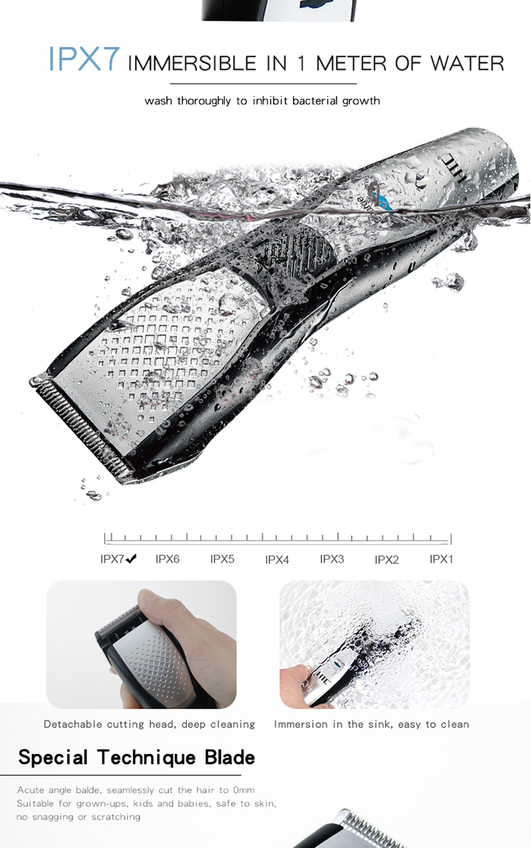 Ipx7 Waterproof Professional Hair Trimmer For Men USB Barber Hair Cutting Machine