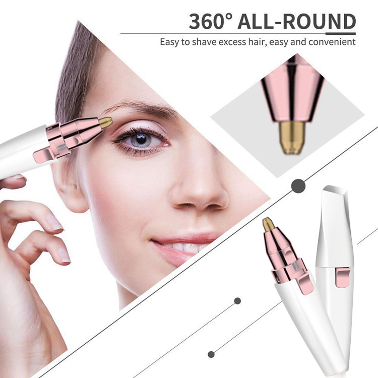 2 In 1 Electric Eyebrow Trimmer USB Rechargeable Hair Remover Women Shaver