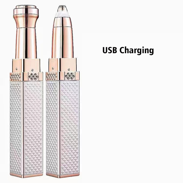 2 in 1 Epilator Face Hair Removal Lipstick Shaver Electric Eyebrow Trimmer Women Hair Remover