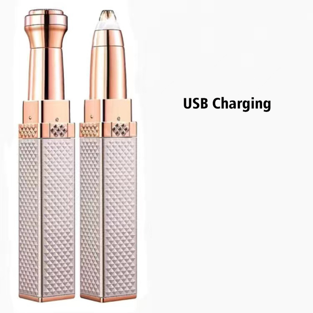 2 in 1 Epilator Face Hair Removal Lipstick Shaver Electric Eyebrow Trimmer Women Hair Remover