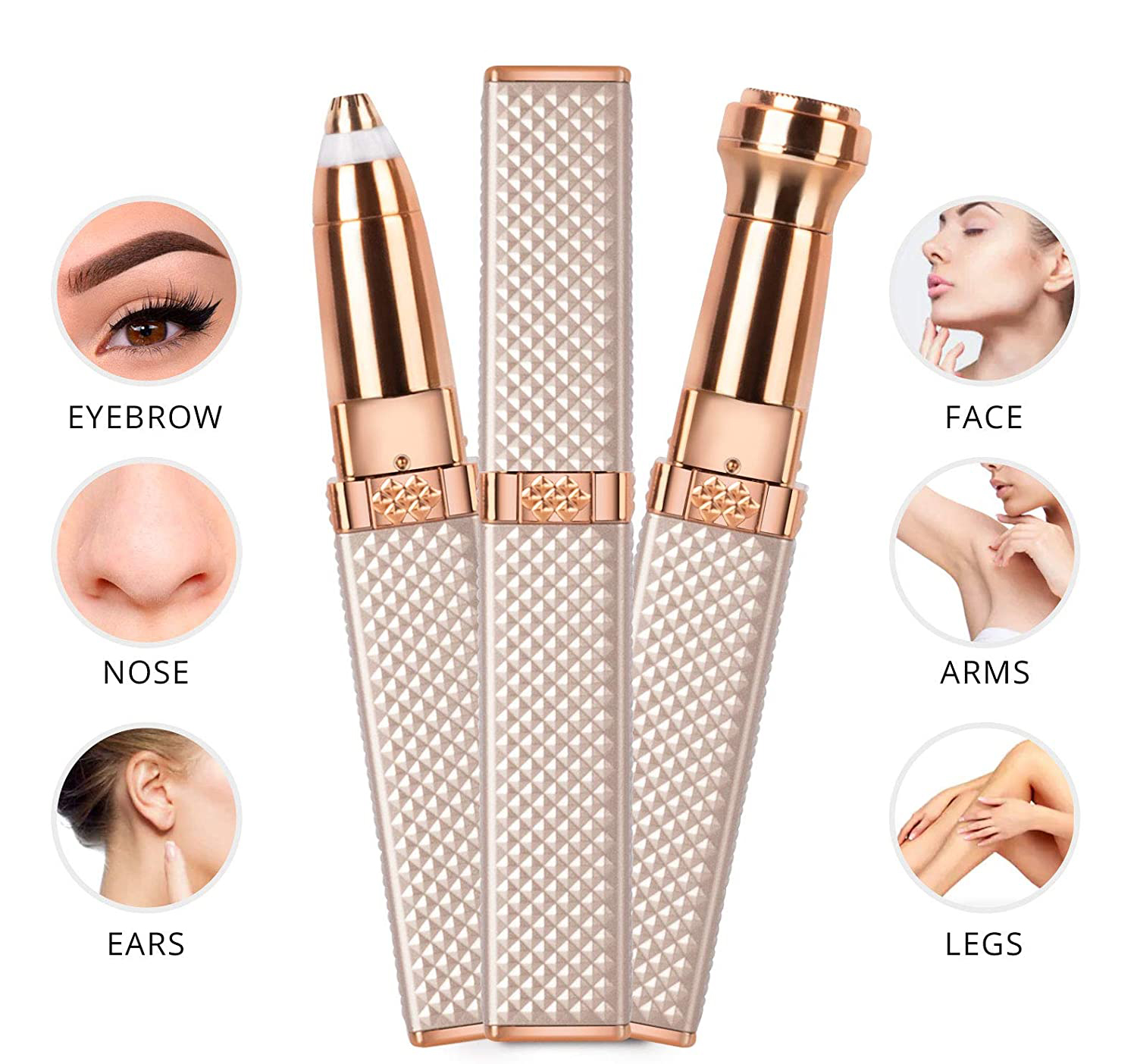 2 in 1 Epilator Face Hair Removal Lipstick Shaver Electric Eyebrow Trimmer Women Hair Remover