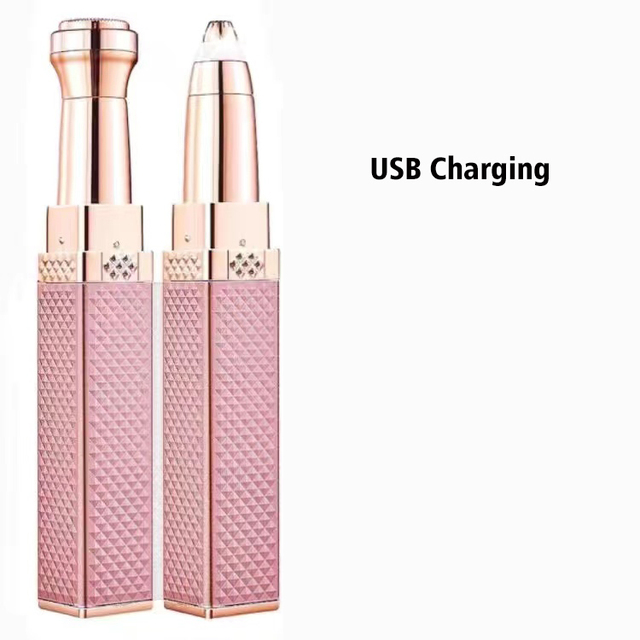 2 in 1 Epilator Face Hair Removal Lipstick Shaver Electric Eyebrow Trimmer Women Hair Remover