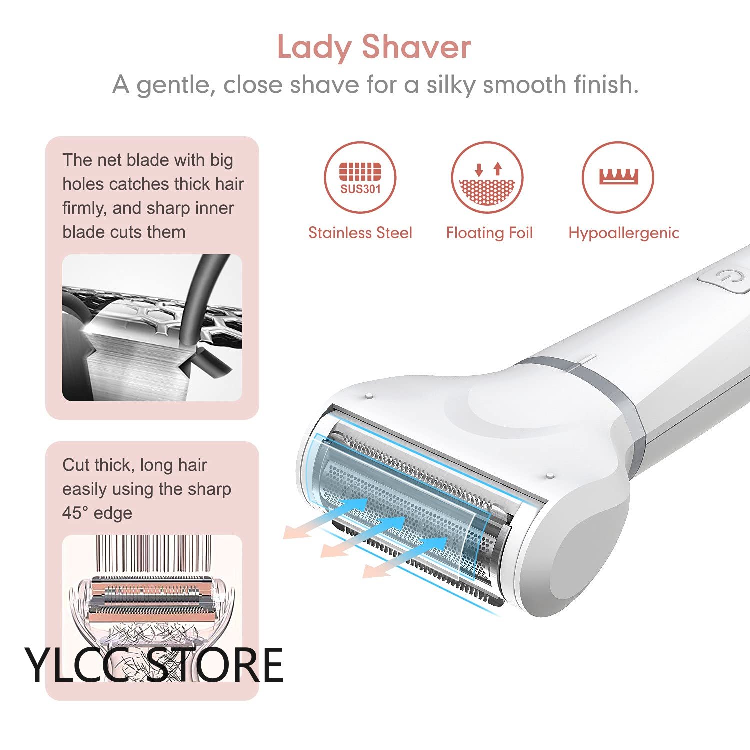 4In1 Electric Hair Remover Rechargeable Lady Trimmer for Women Epilator Private Parts