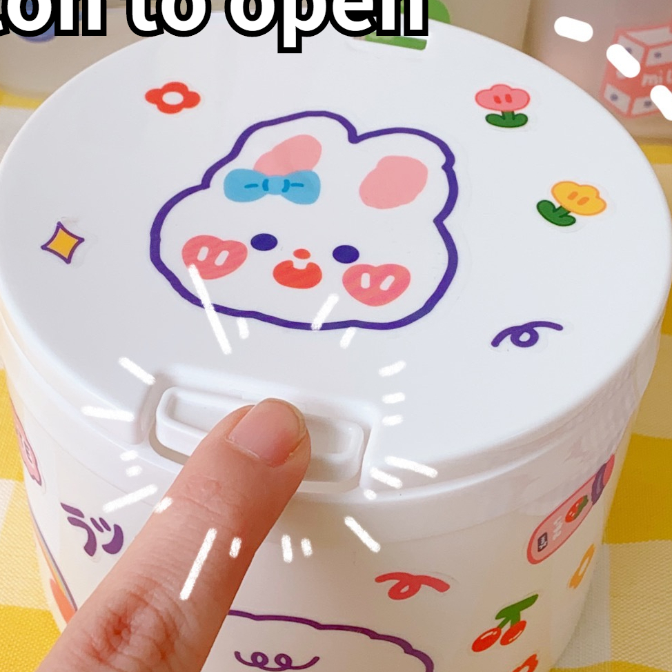 Kawaii Mini Desktop Trash Can Flip Cover Household Small Projects Storage Bucket