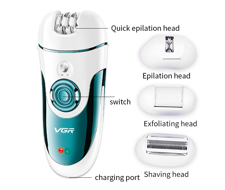 Professional Painless Hair Removal Kit Lady Epilator USB Rechargeable Women