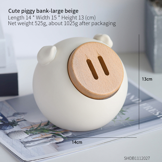 Lovely Pig Model Coin Bank Box Resin Piggy Bank Doll Home Decoration Coin Storage Box Children Gift Money Box Pig Resin Charms