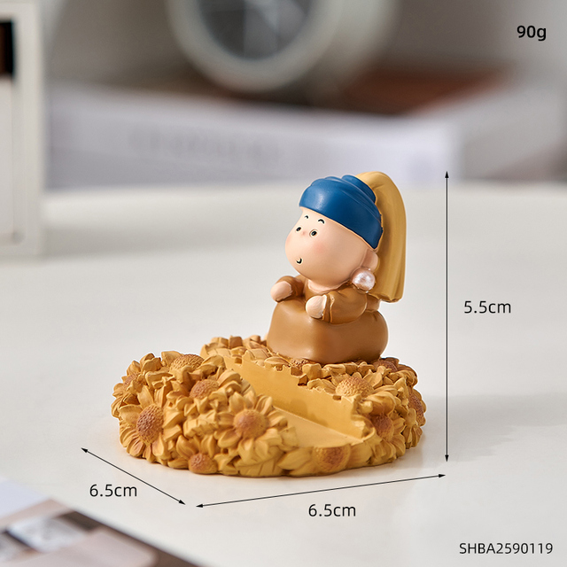 Creative Home Decoration Room Desktop Phone Kawaii  Accessories Artist Mobile Phone Holder Cute Figure Ornament Resin Craft Gift