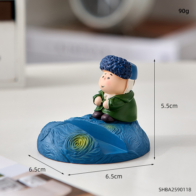 Creative Home Decoration Room Desktop Phone Kawaii  Accessories Artist Mobile Phone Holder Cute Figure Ornament Resin Craft Gift
