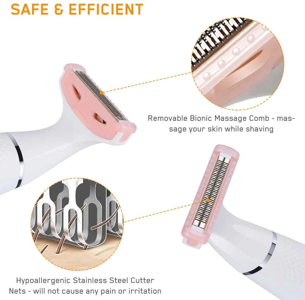 Electric Women Shaver Razor Facial Body Leg Arm Back Bikini Trimmer Lday Washable