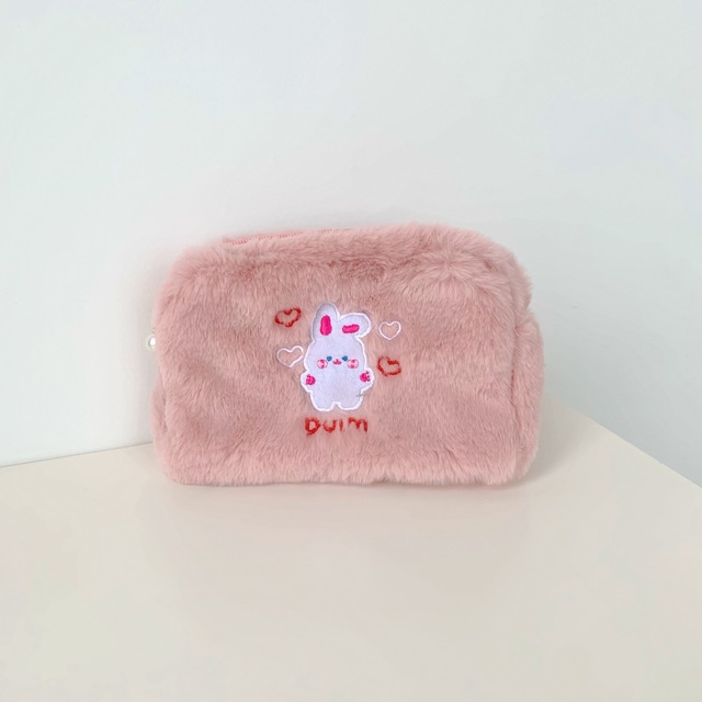 Bear Plush Cosmetic Bag Girls Portable Storage Wash Bag Organizer