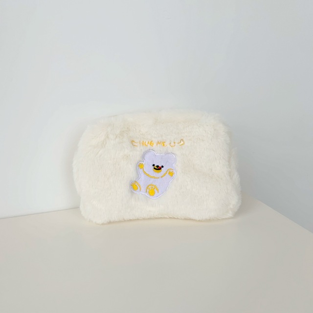 Bear Plush Cosmetic Bag Girls Portable Storage Wash Bag Organizer