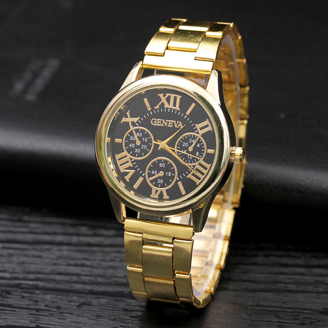 2022 New Brand 3 Eyes Gold Geneva Casual Quartz Watch Women Stainless Steel Dress Watches Relogio Feminino Ladies Clock Hot Sale