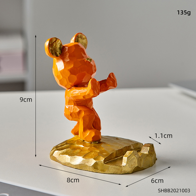 Kawaii Home Accessories Bear Sculpture Mobile Phone Stand Room Cute Bear Desk Accessories Creative Mobile Phone Accessories