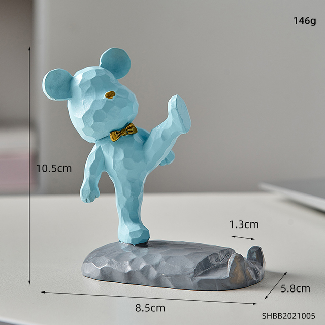 Kawaii Home Accessories Bear Sculpture Mobile Phone Stand Room Cute Bear Desk Accessories Creative Mobile Phone Accessories