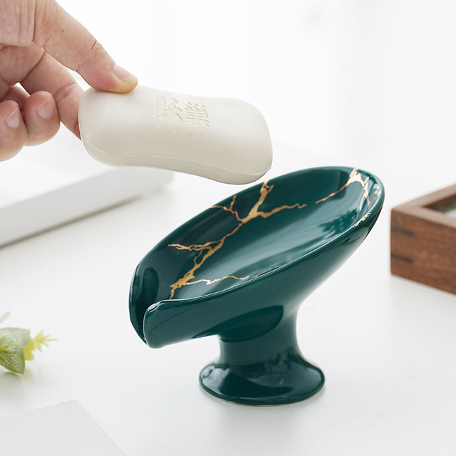 Ceramic Portable Soap Dish Holder Creative Filter Water Soap Bathroom Products