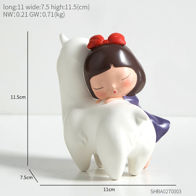 Modern Sculpture Cute Dream Girl and Animal Resin Statue Nordic Home Decor Accessories Living Room Decoratong Desktop Decoration
