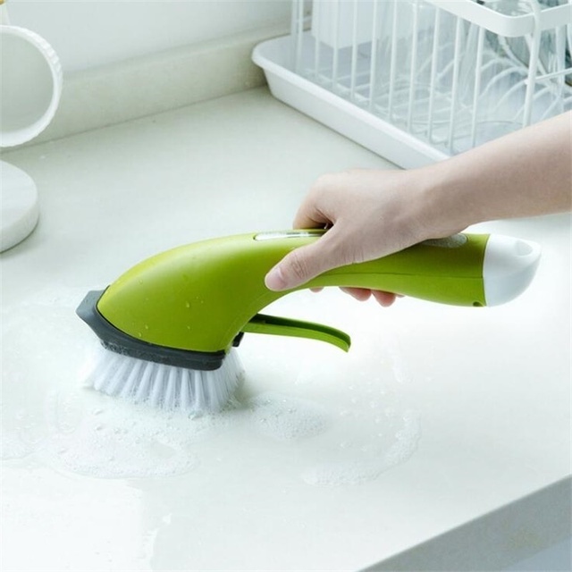 Bathroom Cleaning Brush Soap Dispenser Floor Tile Cleaner Brush