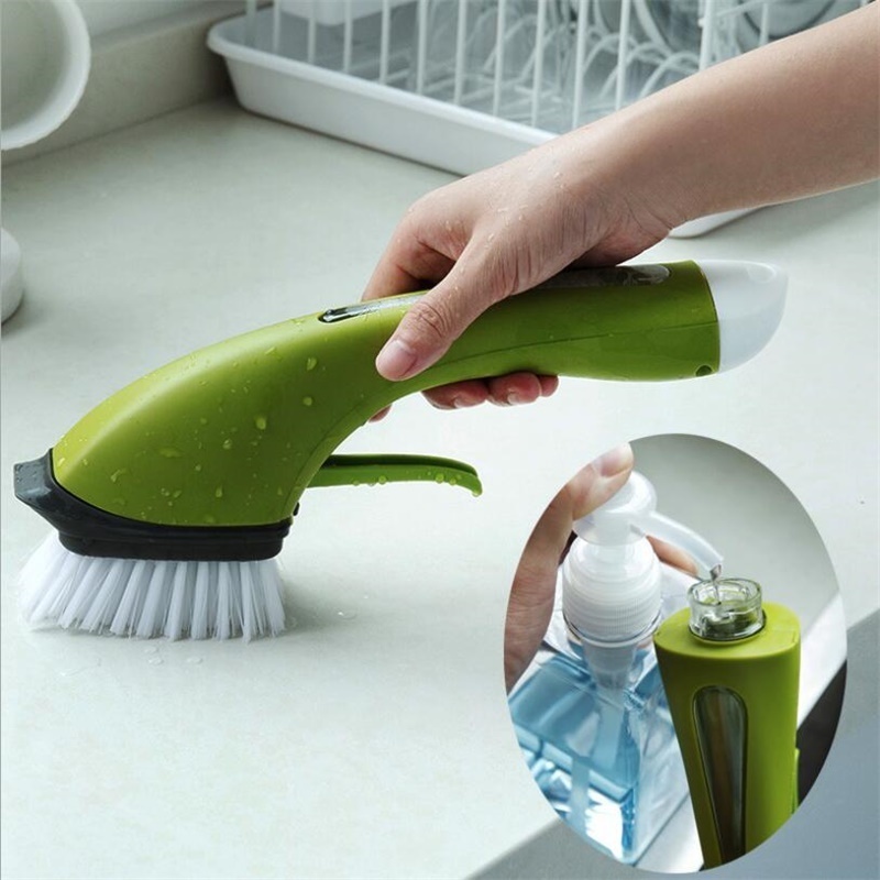 Bathroom Cleaning Brush Soap Dispenser Floor Tile Cleaner Brush