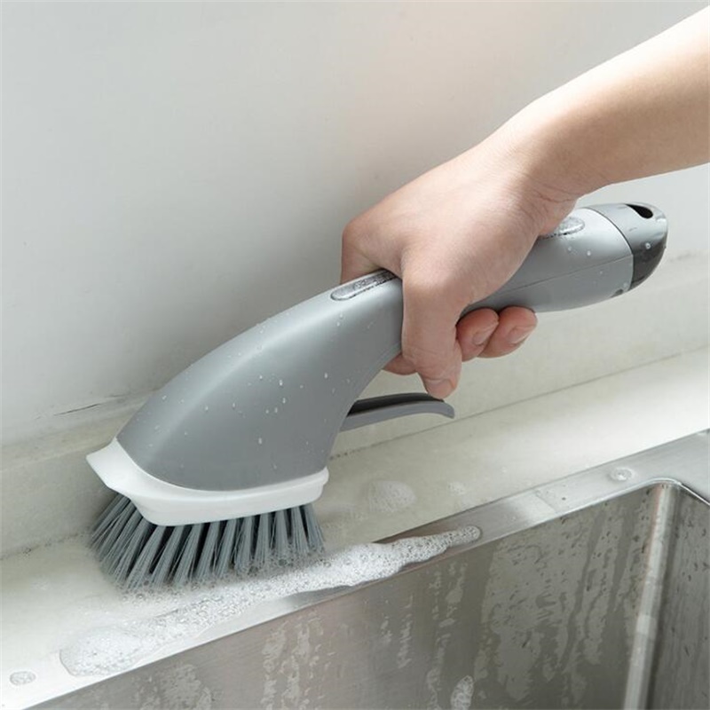 Bathroom Cleaning Brush Soap Dispenser Floor Tile Cleaner Brush