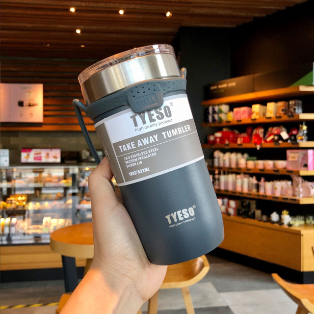 550ml Insulated Mug Portable Travel Insulated Mug Stainless Steel Car Covered Coffee Vacuum Flask Cold Drink Beer Mug Vacuum Cup Kitchen
