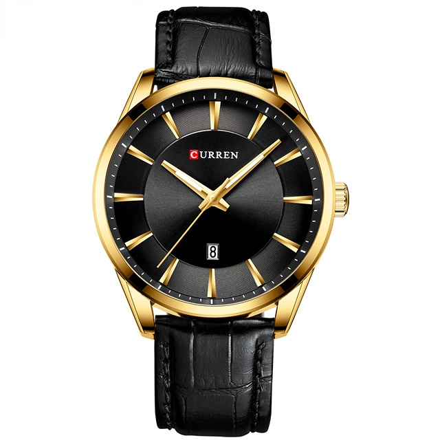 Top Luxury Brand Business Men Clock Calendar Quartz Waterproof Watch for Men Leather Strap Male Wristwatch