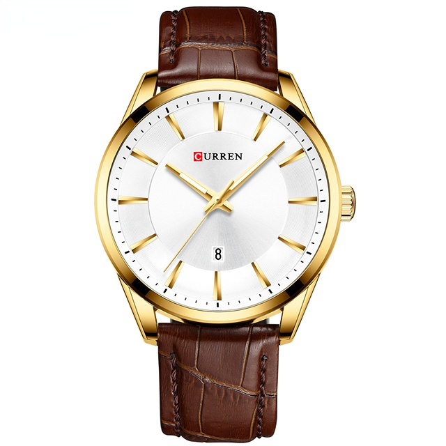 Top Luxury Brand Business Men Clock Calendar Quartz Waterproof Watch for Men Leather Strap Male Wristwatch