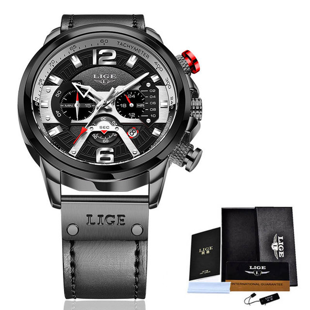 Casual Sports Men Watches Top Brand Luxury Military Leather  Mens Clocks Wristwatch Fashion Chronograph Date Watch For Men