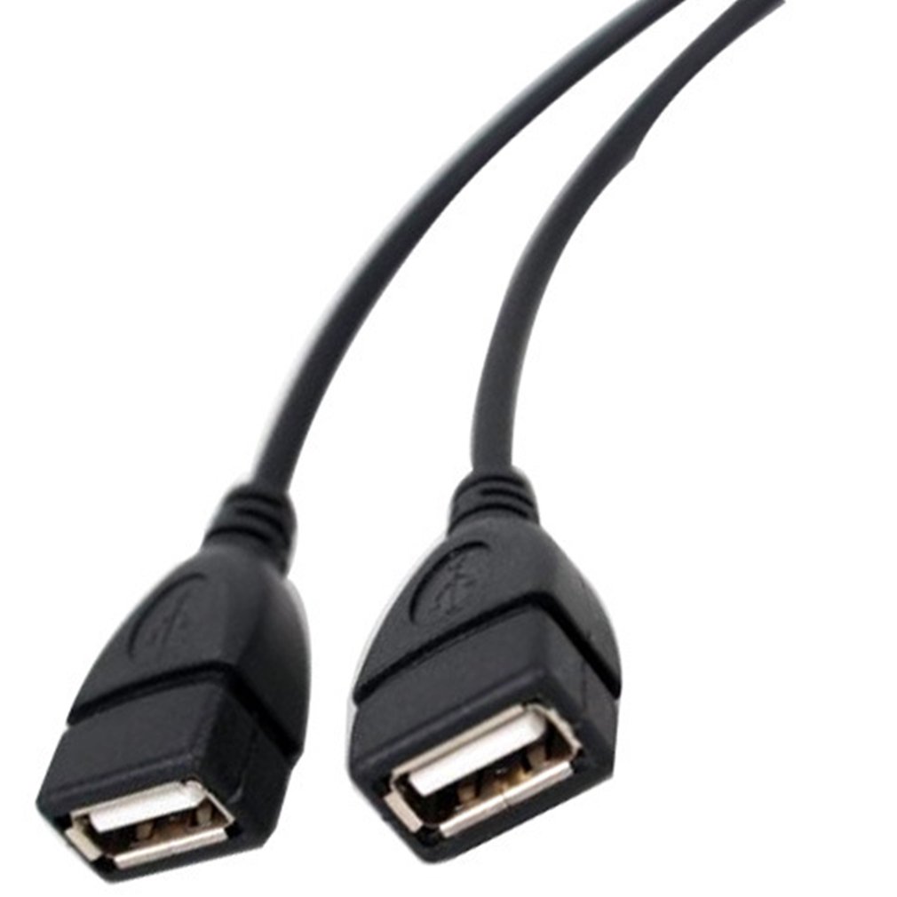 1m Data Cable USB 2.0 Dual USB Male To Female Portable Convenient 2 In 1 USB Charging Power Cord Extension Cable