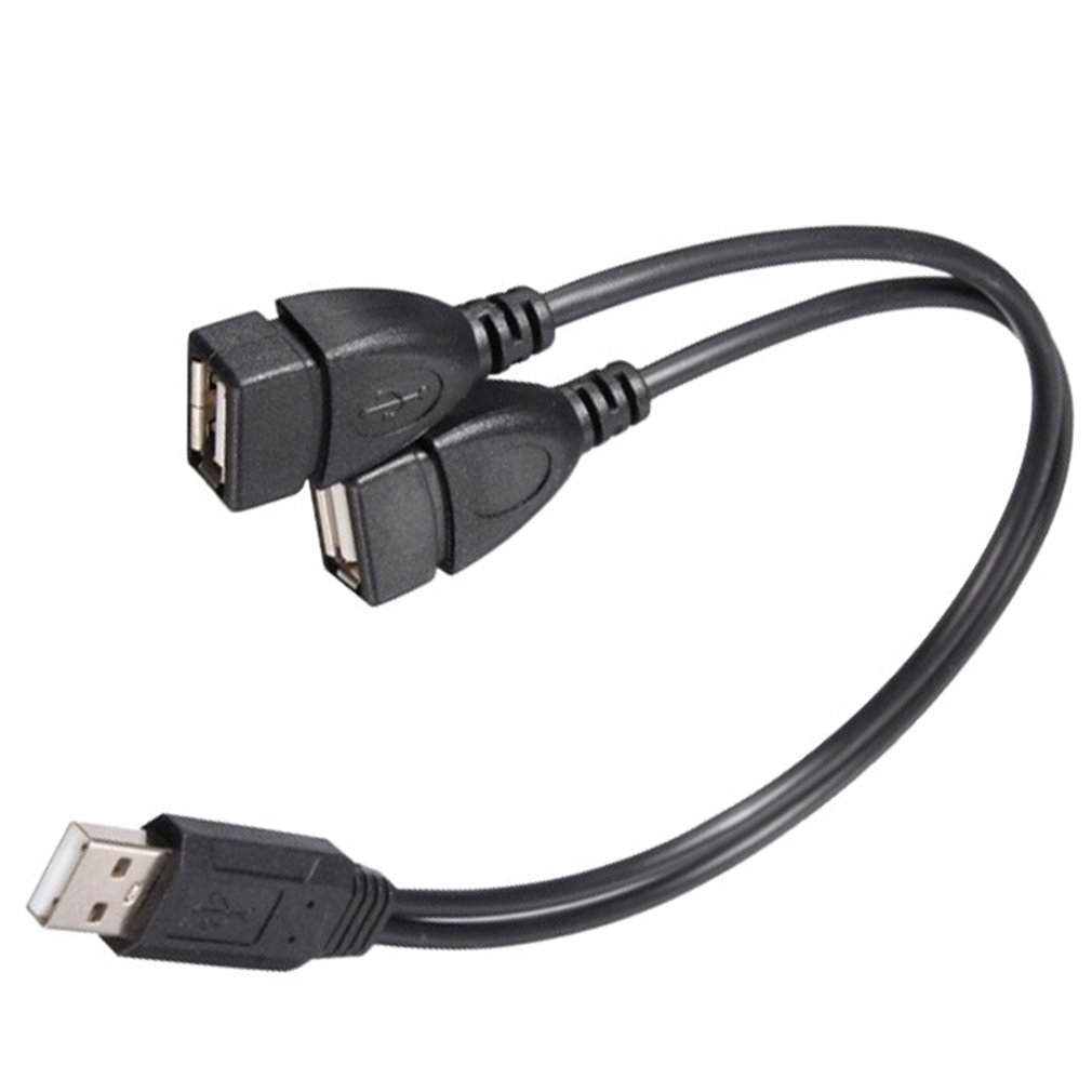 1m Data Cable USB 2.0 Dual USB Male To Female Portable Convenient 2 In 1 USB Charging Power Cord Extension Cable