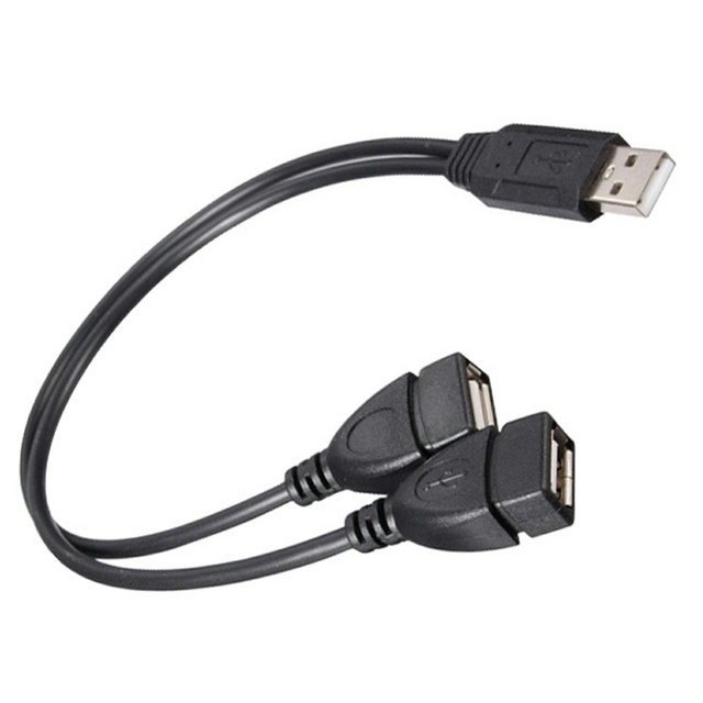 1m Data Cable USB 2.0 Dual USB Male To Female Portable Convenient 2 In 1 USB Charging Power Cord Extension Cable