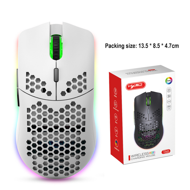 Wireless Mouse Rechargeable RGB Colorful Lighting Hollow Gaming Mouse Wireless Gaming Mouse For Gamer Home Office
