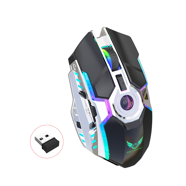 Wireless Mouse RGB Computer Gaming Mous Silent Rechargeable Ergonomic Mause With LED Backlit USB Mice For PC Laptop