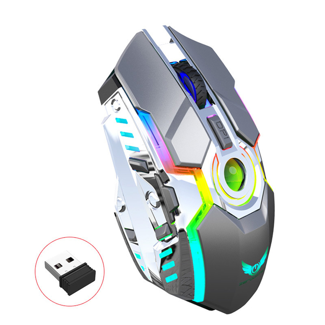 Wireless Mouse RGB Computer Gaming Mous Silent Rechargeable Ergonomic Mause With LED Backlit USB Mice For PC Laptop
