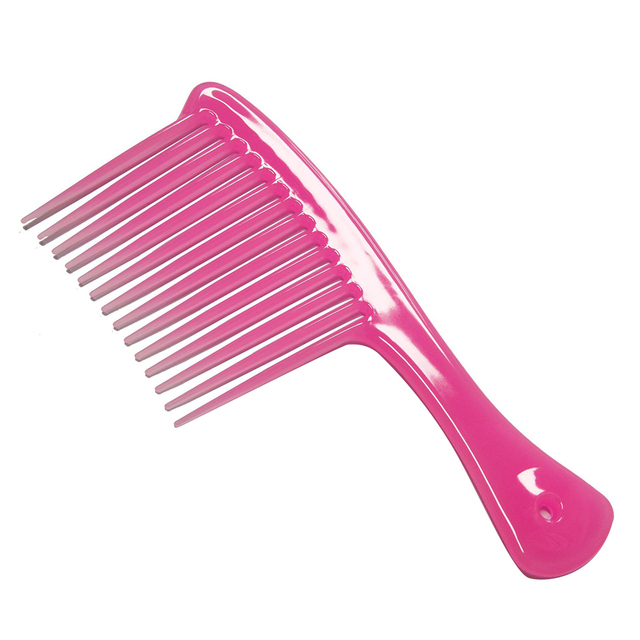 Large Wide Tooth Comb Plastic Hairdressing Comb Women Hanging Hole Handle Grip Curly Hair Hairbrush Beauty Hair Combs