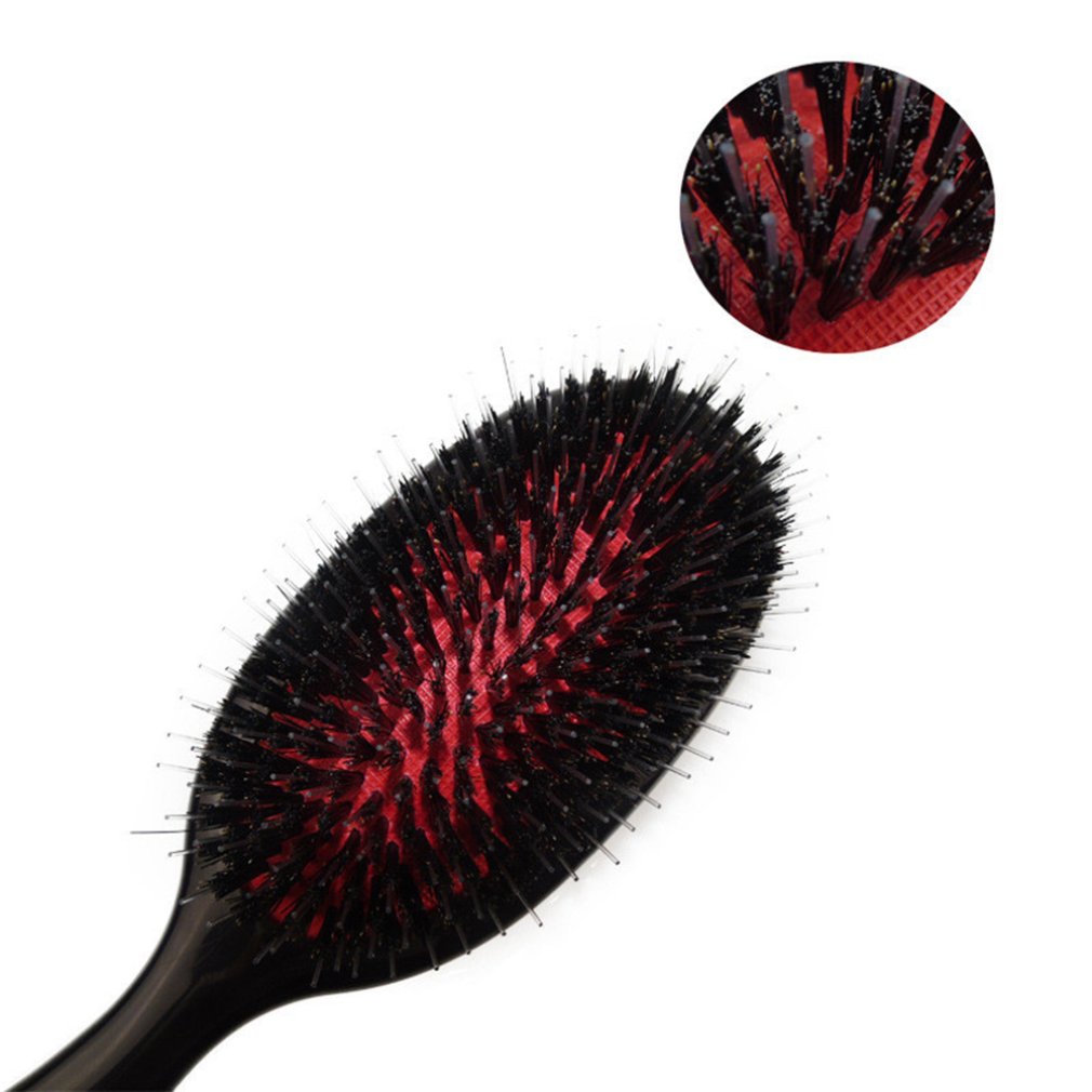Oval Boar Bristle Nylon Hair Comb Mini Anti-static Hair Scalp Massage Comb Hairbrush Salon Hair Brush Styling Tool
