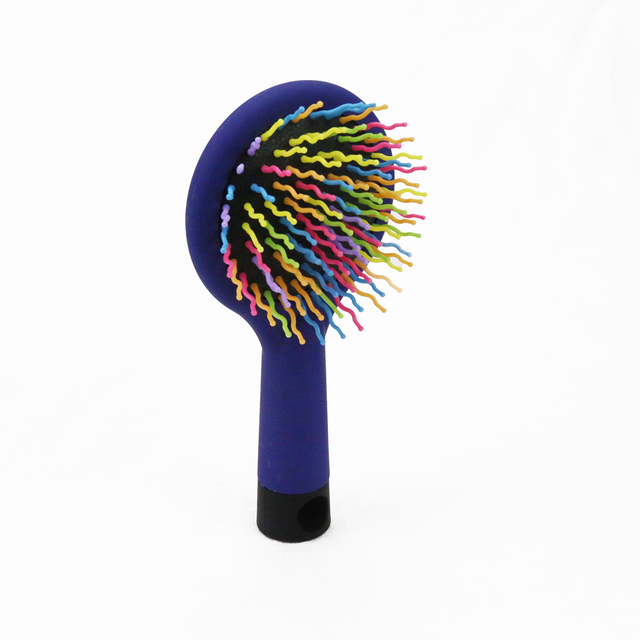 Pocket Rainbow Mirror Comb Color Curved Pin Kids Woman Travel Detangling Magic Hairbrush Salon Hairdressing Massage Hair Brush