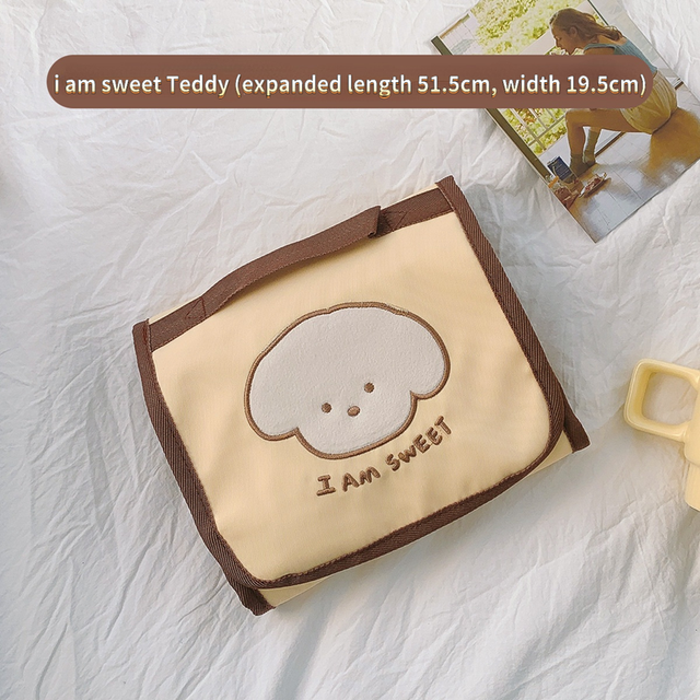 Cute Folding Cosmetic Bag Makeup Organizer Portable Cosmetic Bag Korean Storage