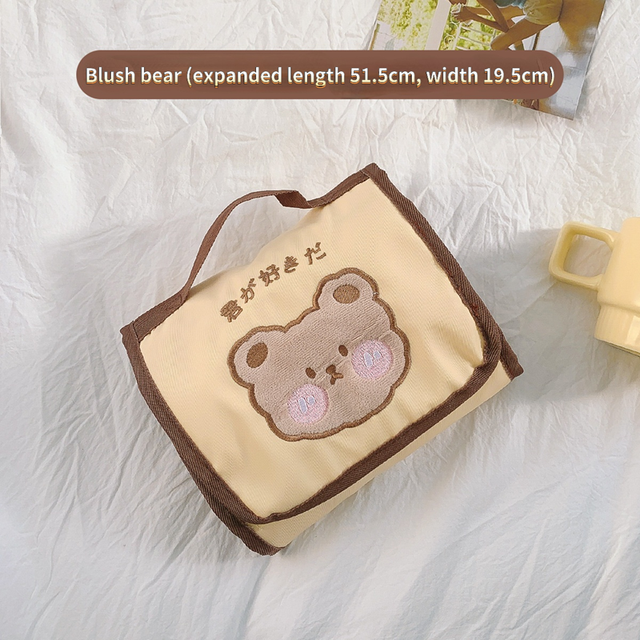 Cute Folding Cosmetic Bag Makeup Organizer Portable Cosmetic Bag Korean Storage