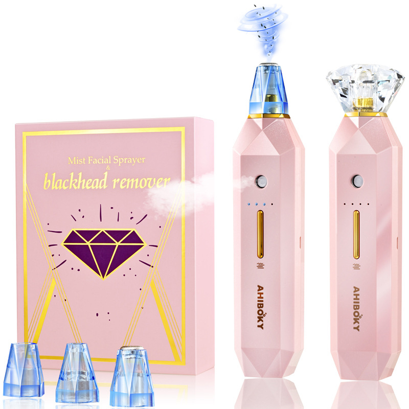 2In 1 Diamond Blackhead Removal Nano Oxygen Injection Spray Moisturizing Instrument Pore Cleaning Rejuvenation Beauty Device