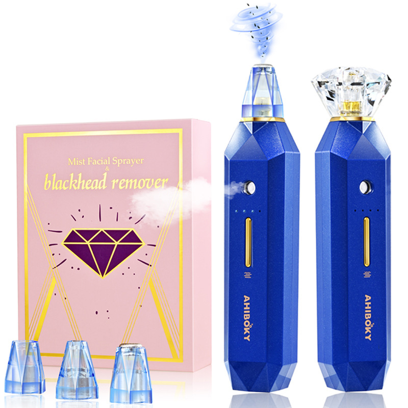 2In 1 Diamond Blackhead Removal Nano Oxygen Injection Spray Moisturizing Instrument Pore Cleaning Rejuvenation Beauty Device