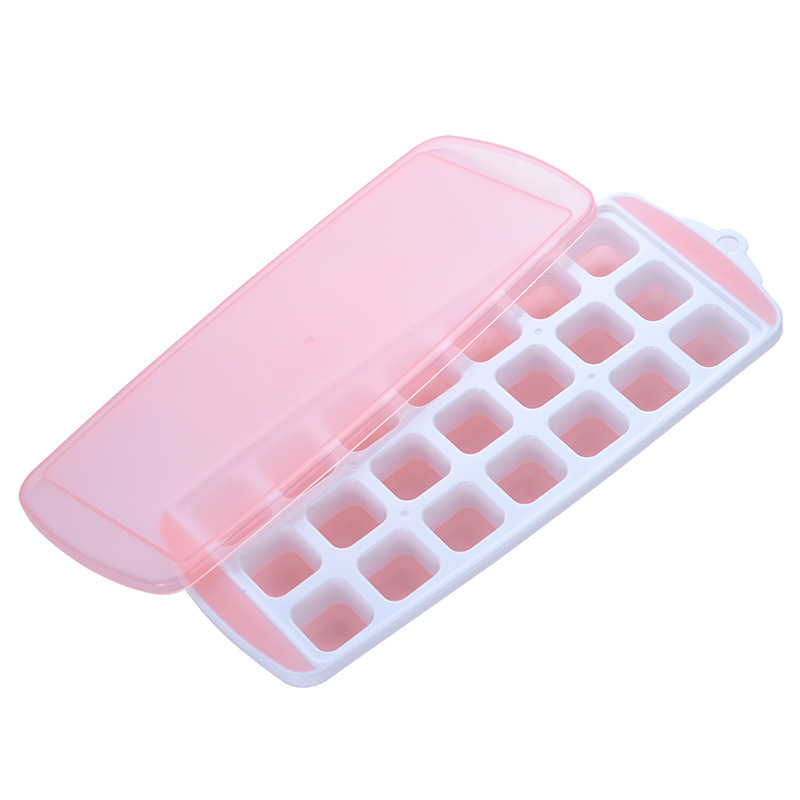 21-cell Silicone Ice Cube Mold Heart Shape Ice Tray Household Ice Mold Plastic Ice Box with Lid Kitchen Bar Accessories