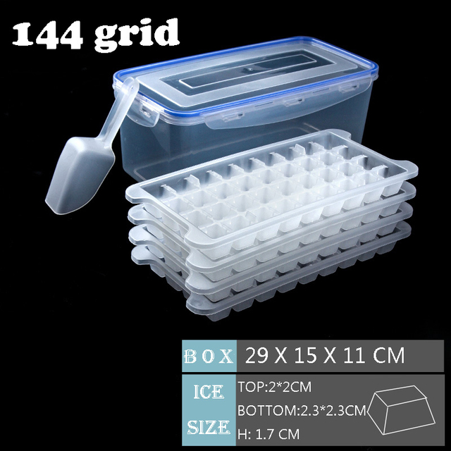 Small Ice Cube Mould Box with Lid Scoop Fruits Popsicle Maker Molds Tray Ice Cream DIY Tool Kitchen Refrigerator Accessories