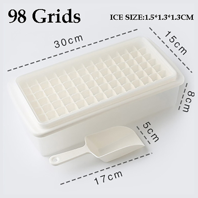 Small Ice Cube Mould Box with Lid Scoop Fruits Popsicle Maker Molds Tray Ice Cream DIY Tool Kitchen Refrigerator Accessories