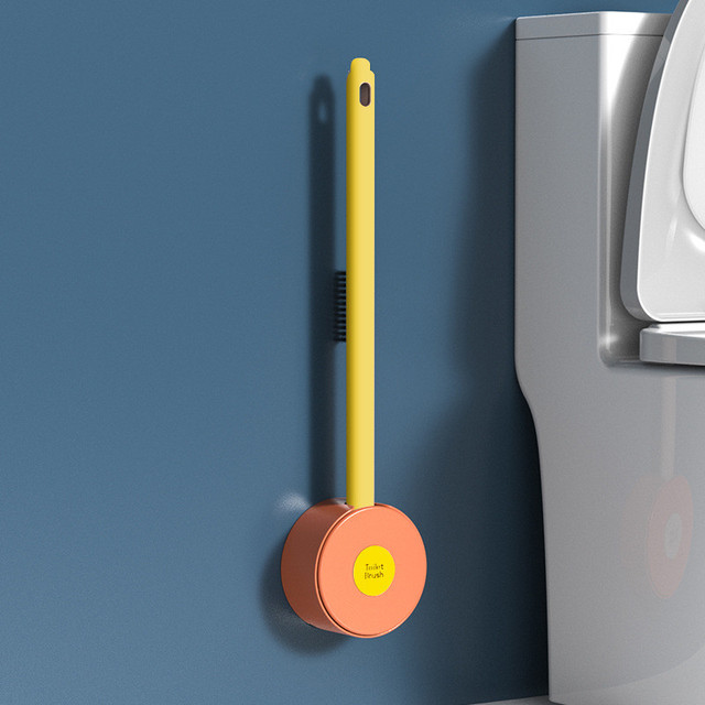 Silicone Toilet Brush Home Toilet Clean Brush Wall Mounted Toilet Cleaning Tools With 2 Brushes WC Bathroom Accessories
