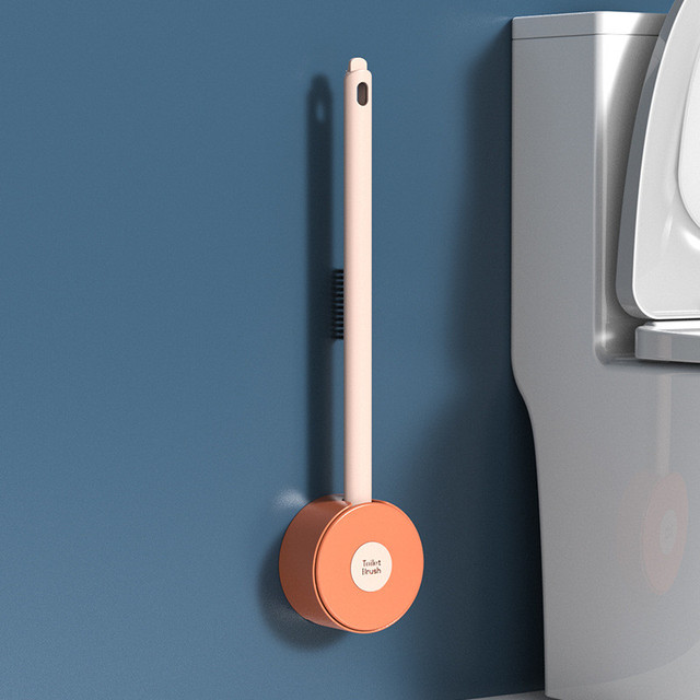 Silicone Toilet Brush Home Toilet Clean Brush Wall Mounted Toilet Cleaning Tools With 2 Brushes WC Bathroom Accessories