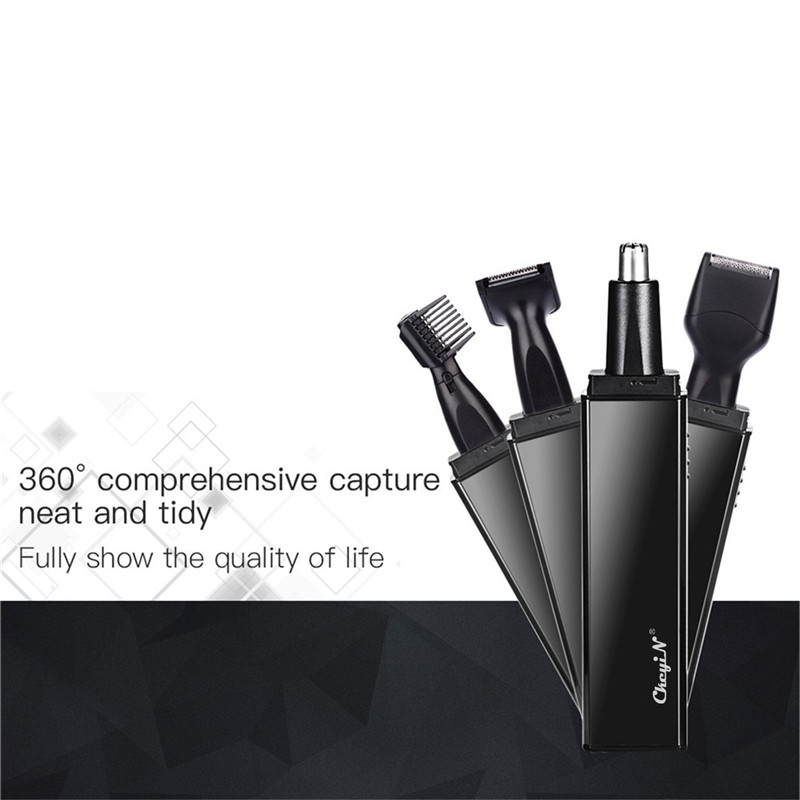 Portable 4 in 1 Rechargable Ear Nose Trimmer Electric Close Shaver Beard Eyebrow Face Trimer