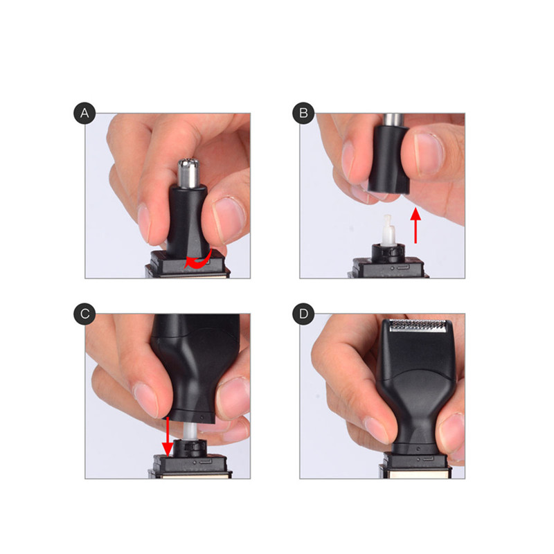 Portable 4 in 1 Rechargable Ear Nose Trimmer Electric Close Shaver Beard Eyebrow Face Trimer