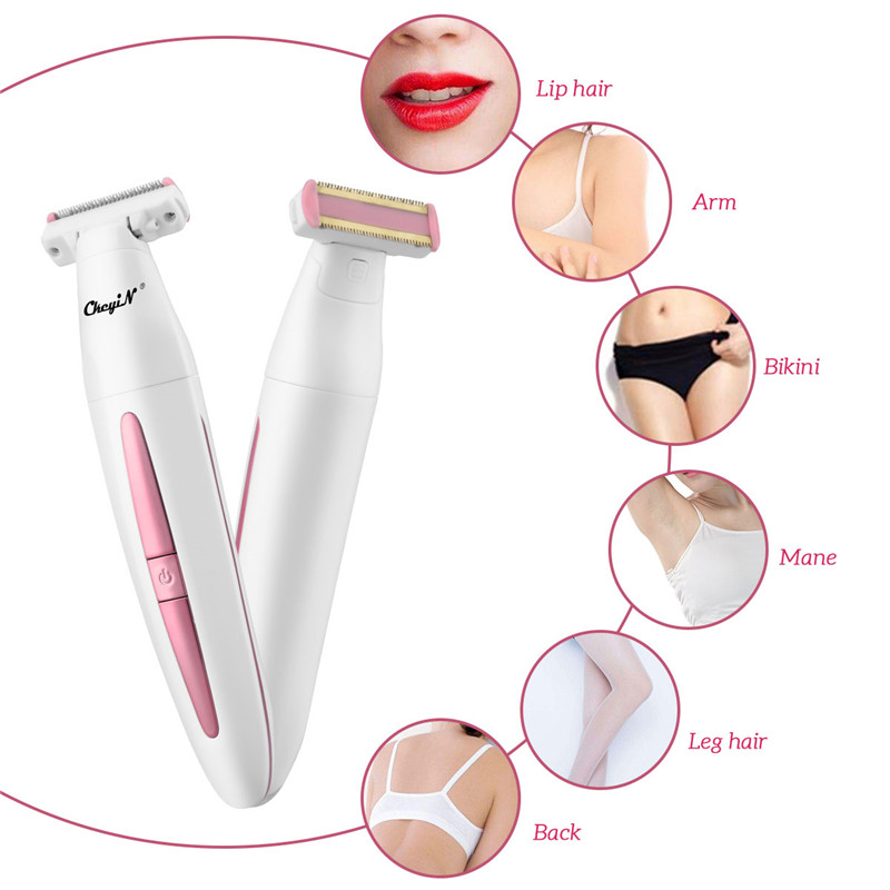 Waterproof Electric Women Epilator Hair Removal Face Bikini Legs Depilatory Trimmer Razors